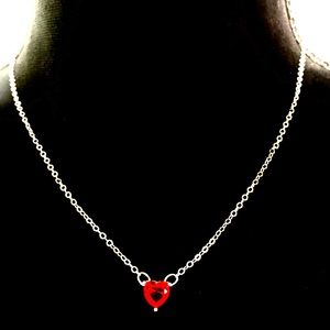 Sterling silver 925 heart valentine necklace